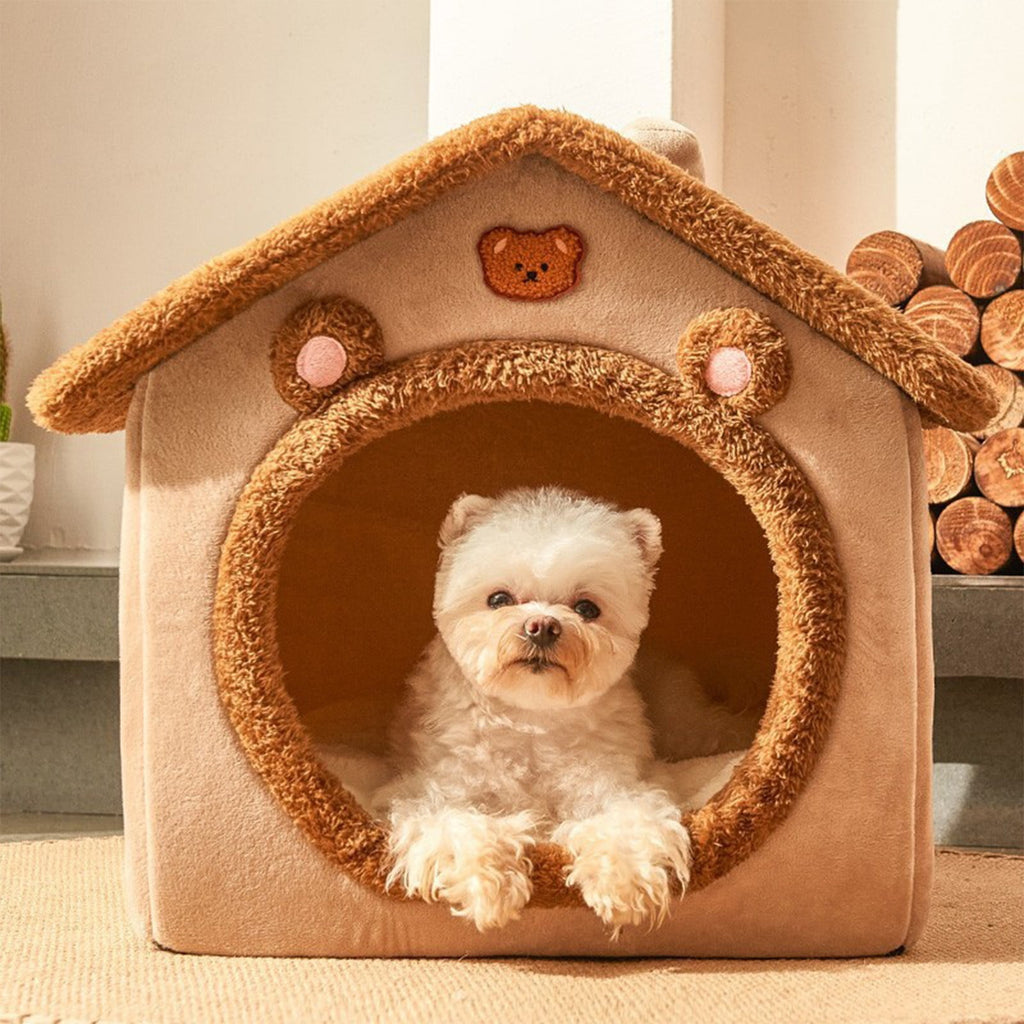 100Fens Dog House Indoor Foldable Soft Kennel Bed Warm Cats House Puppy Cave With Cushion For Small Medium Large Dogs Cats