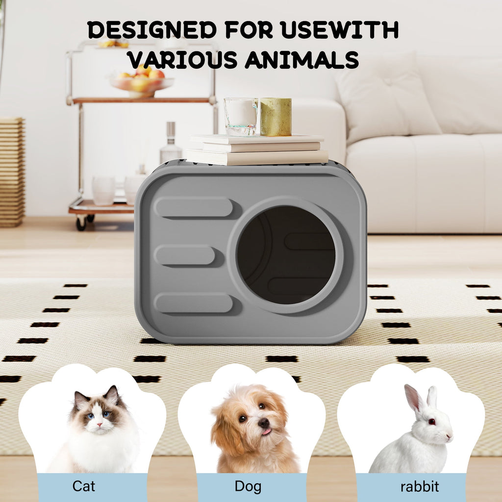 Bifanuo Cat House for Indoor &amp; Outdoor Cats,Weatherproof Resin Cat Shelter with Camera-Shaped Design,Ventilation, Assemble Easily for Home &amp; Yard,Blue