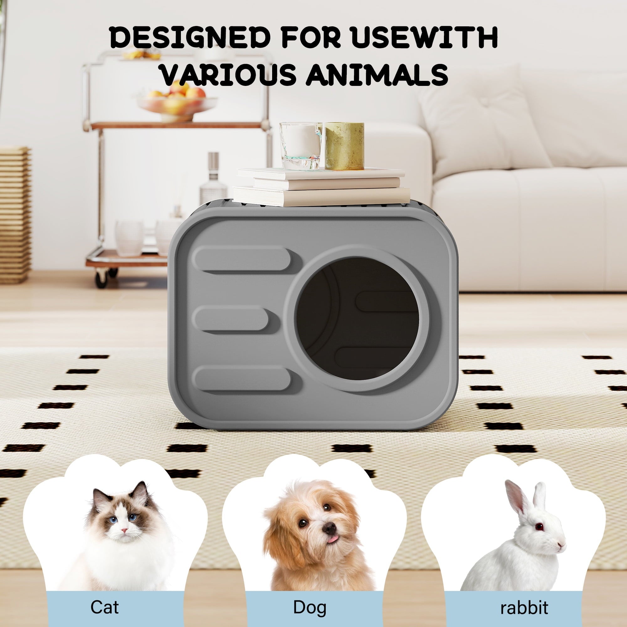 Bifanuo Cat House for Indoor &amp; Outdoor Cats,Weatherproof Resin Cat Shelter with Camera-Shaped Design,Ventilation, Assemble Easily for Home &amp; Yard,Blue