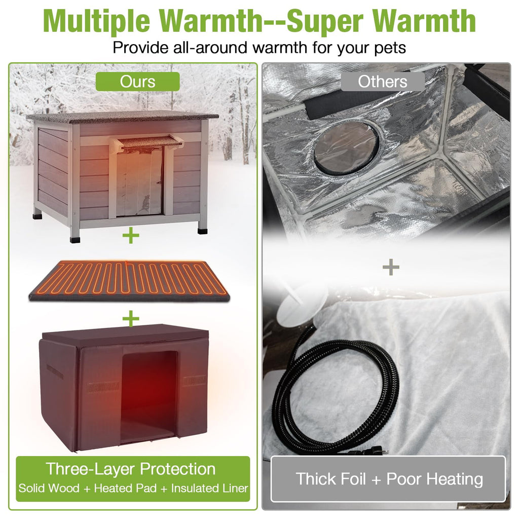 Aivituvin Outdoor Insulated Cat House, Cat Shelter with Insulated Liner, Winter Cat Shelter Outdoor