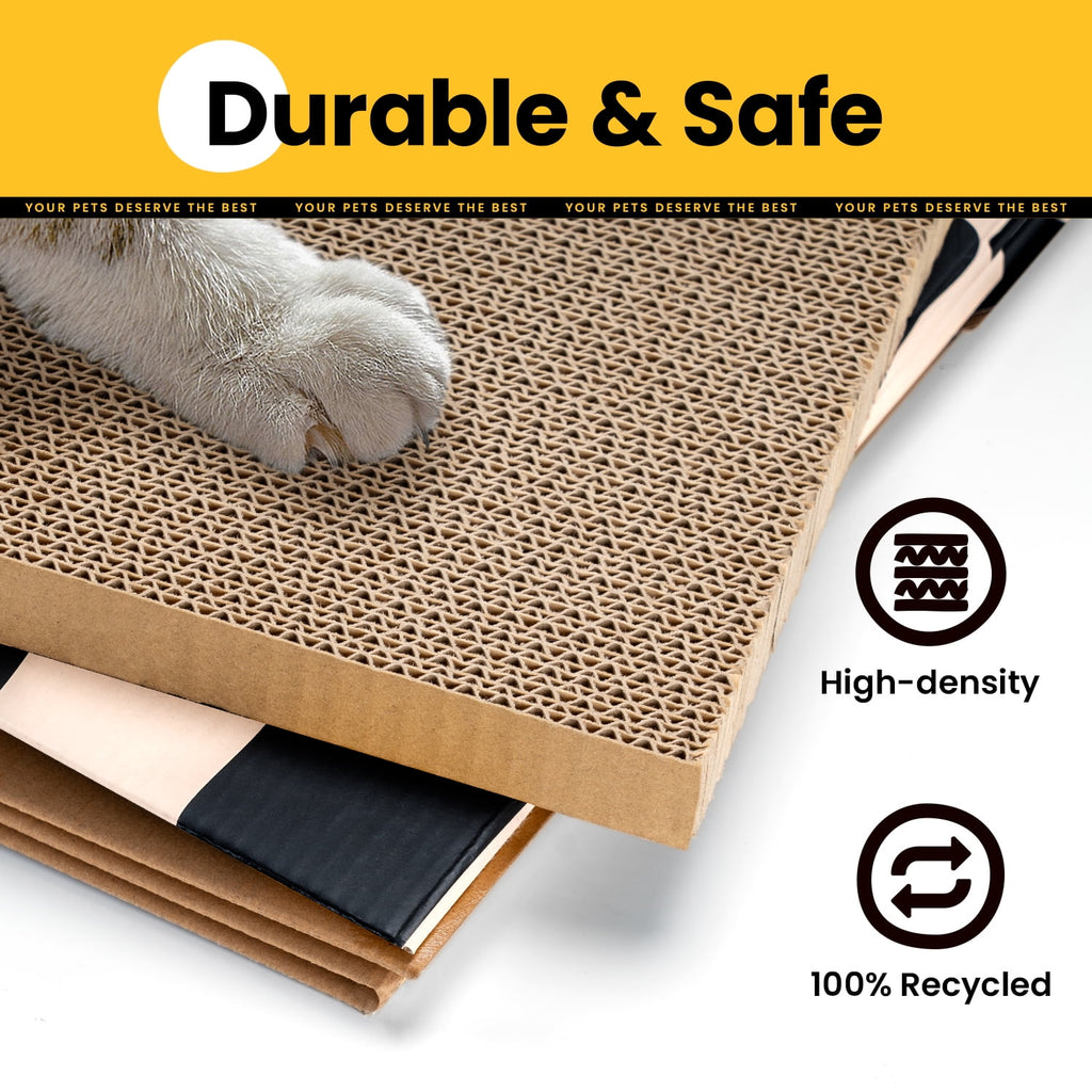 Conlun Cat Scratcher Cardboard Cat House with Cat Scratching Pad&amp;Catnip,Removable Cat Scratcher Pad Home Toy for Indoor Cats