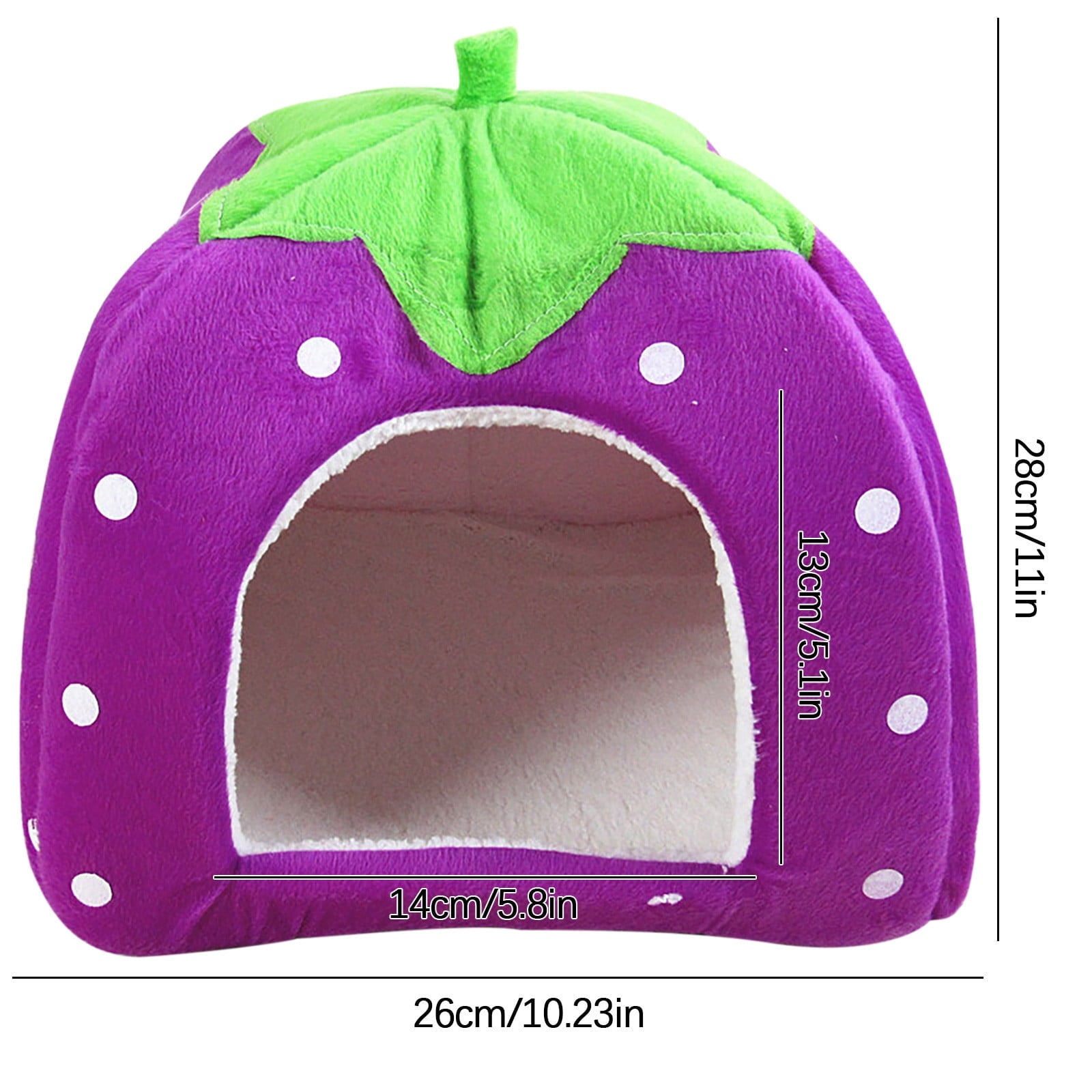 Cat House for Outdoor Cats, Winter Indoor House House Padded House Folding Yurt Strawberry Tent