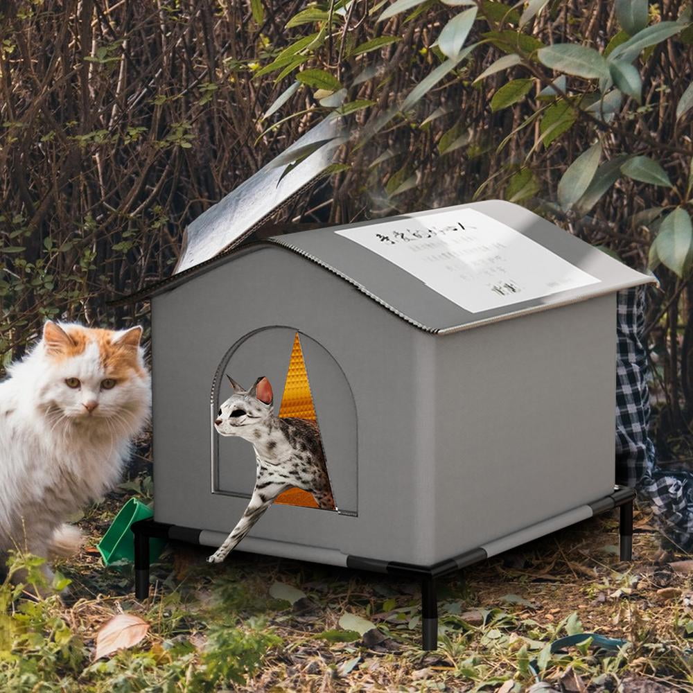 AITOCO Feral Cat Shelter Outdoor Feral Cat Houses Cat Outside House Waterproof Enclosed Pet Tent Insulated Cat House for Multiple Cats Barn Porch astonishing