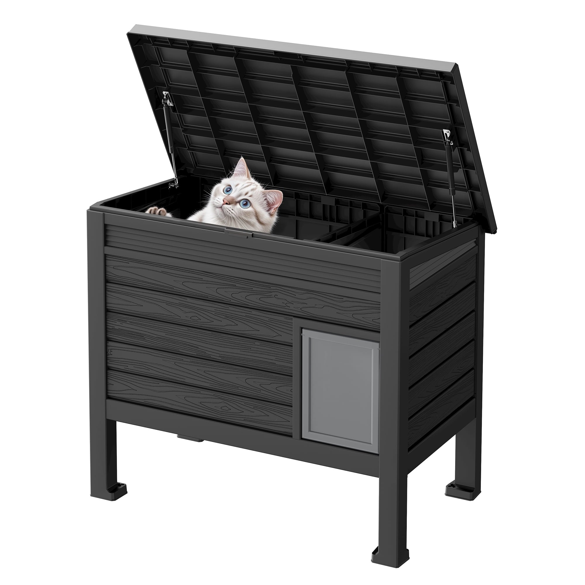 Bifanuo Outdoor Cat House Weatherproof, Insulated Feral Cat Shelter for Outdoor Indoor, Outside Cat Houses for Winter,Secure Escape Doors for Cats