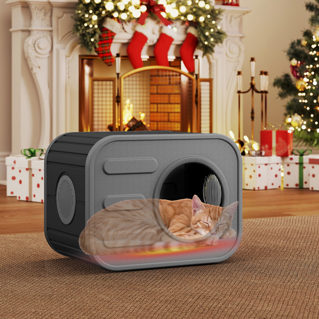 Bifanuo Cat House for Indoor &amp; Outdoor Cats,Weatherproof Resin Cat Shelter with Camera-Shaped Design,Ventilation, Assemble Easily for Home &amp; Yard,Blue