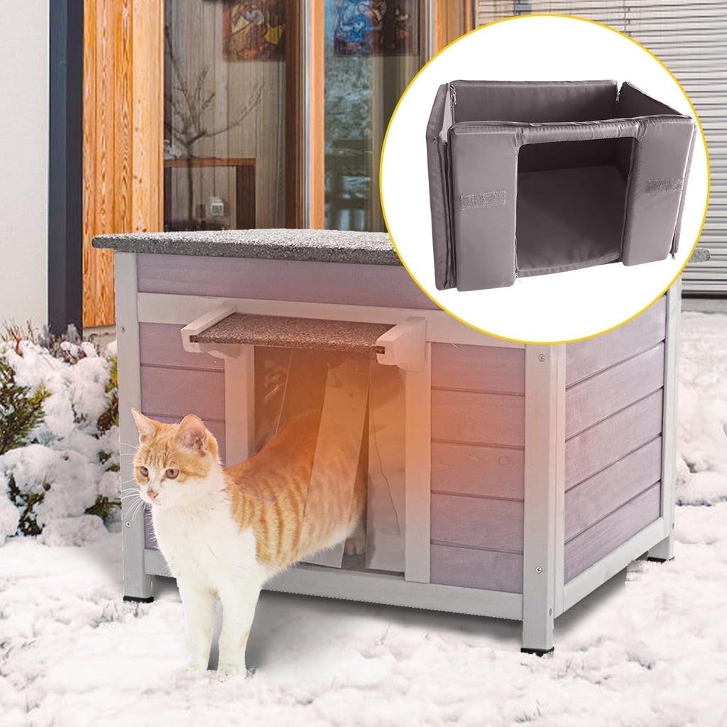 Aivituvin Cat House for Outdoor Cats Insulated Feral Kitty Shelter with Warm Liner for Winter Waterproof Rabbit Hutch for Bunnies,Cats