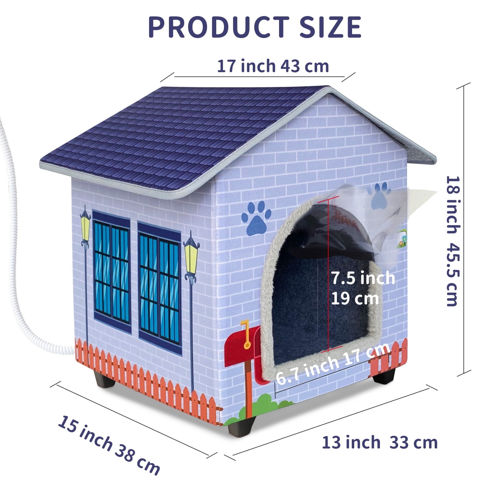 Heated Cat Houses for Indoor/Outdoor Cats with Elevated Heated Cat Bed Waterproof Providing Safe Feral Cats, Easy to Assemble