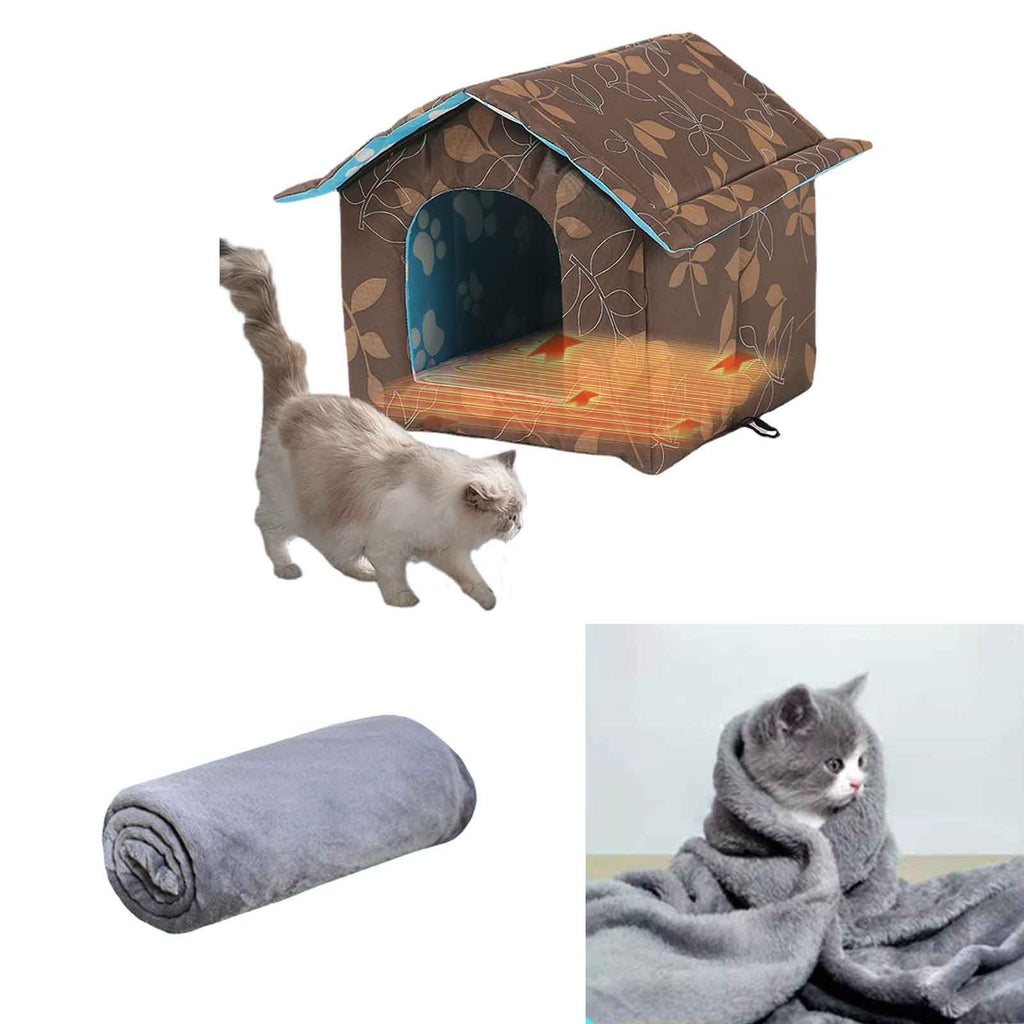 Darzheoy Cat Houses for Outdoor Cats, Waterproof and Insulated, Safe Pet House and Kitty Shelter for Cat or Small Dog to Stay Warm &amp; Dry