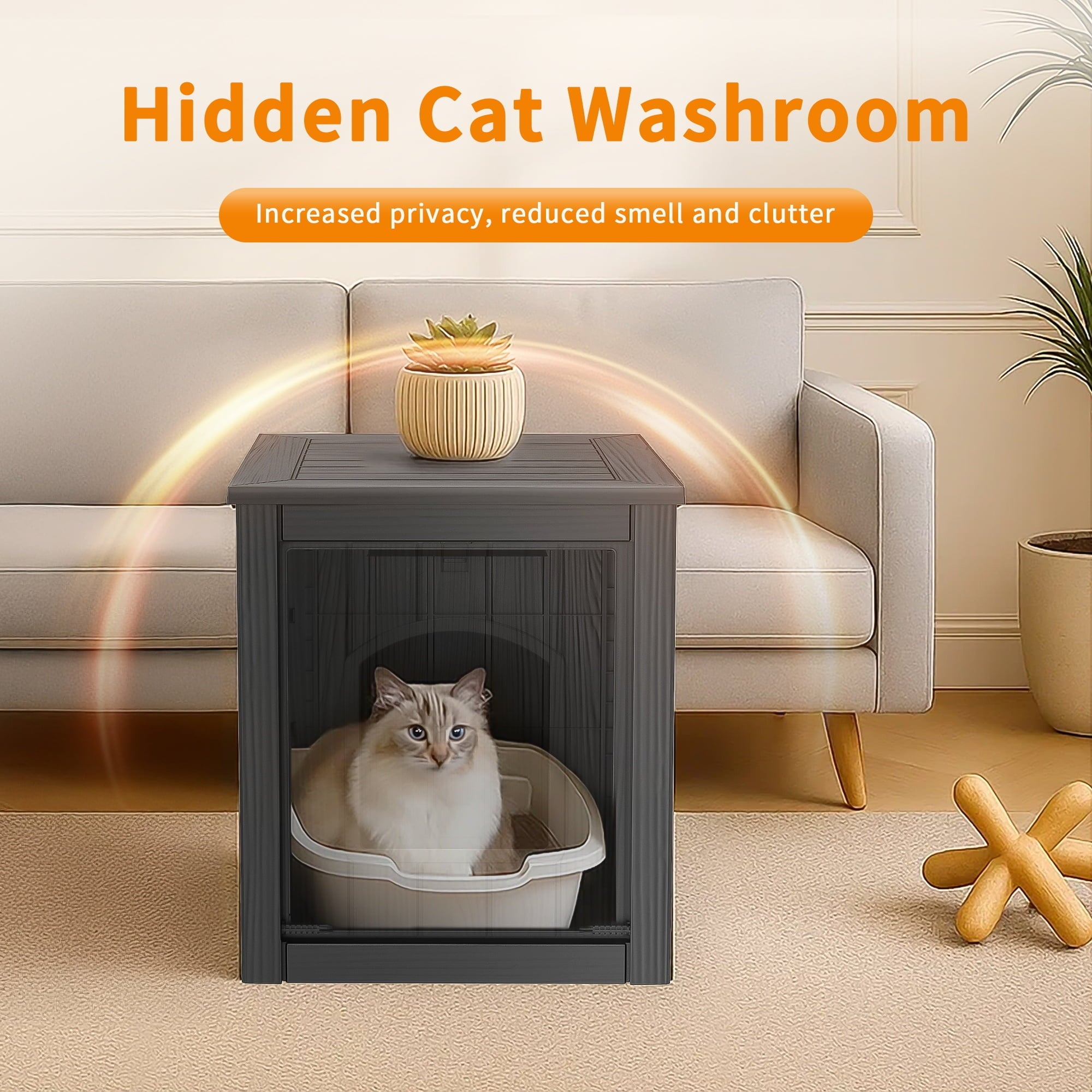 Outdoor Cat House - Weatherproof Resin Cat Houses for Outdoor Cats, Durable &amp; Insulated Shelter for Garden, Patio, or Backyard