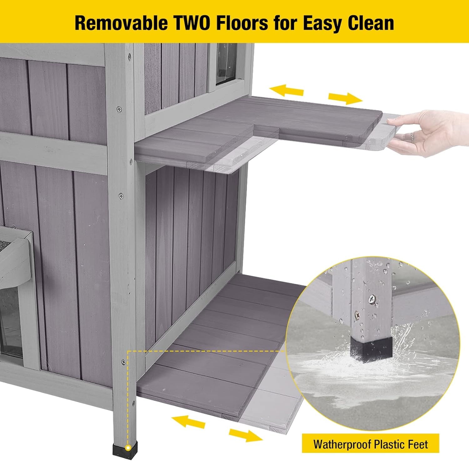 Aivituvin Heated Outdoor Cat House for Winter, Insulated Cat House for Outdoor Indoor, Weatherproof Cat Shelter with Warm Liner for Feral &amp; Stray Cats