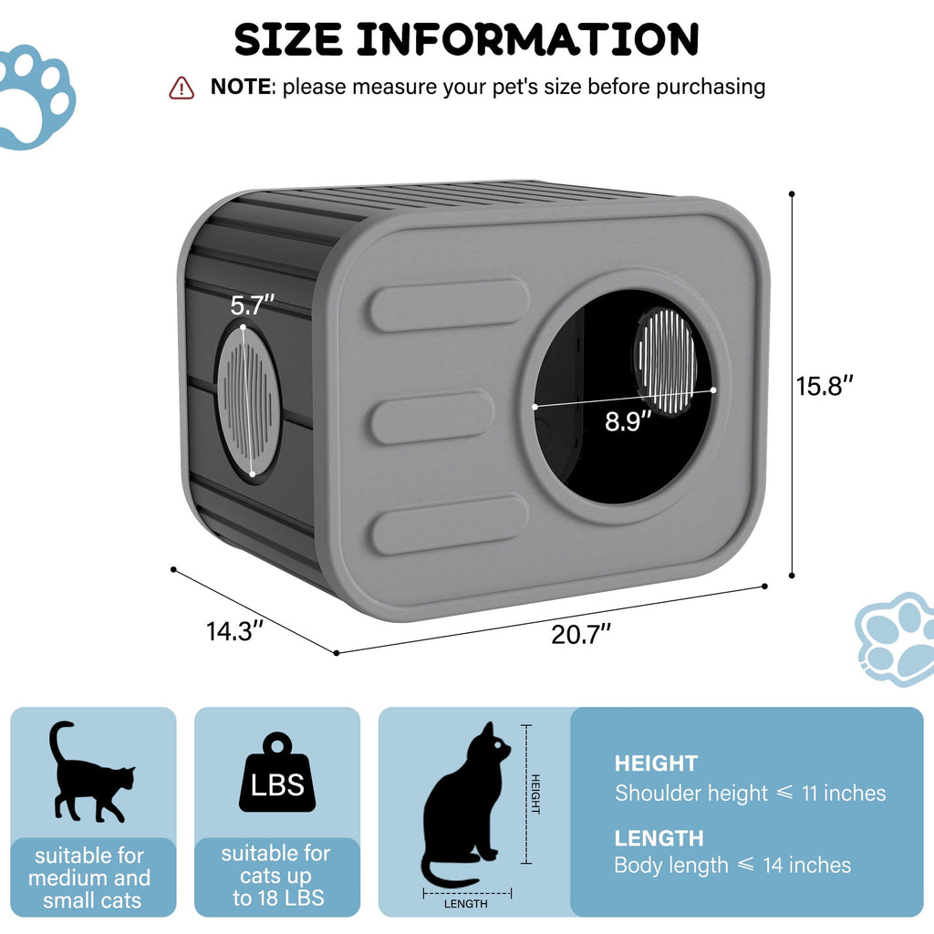 Bifanuo Cat House for Indoor &amp; Outdoor Cats,Weatherproof Resin Cat Shelter with Camera-Shaped Design,Ventilation, Assemble Easily for Home &amp; Yard,Blue
