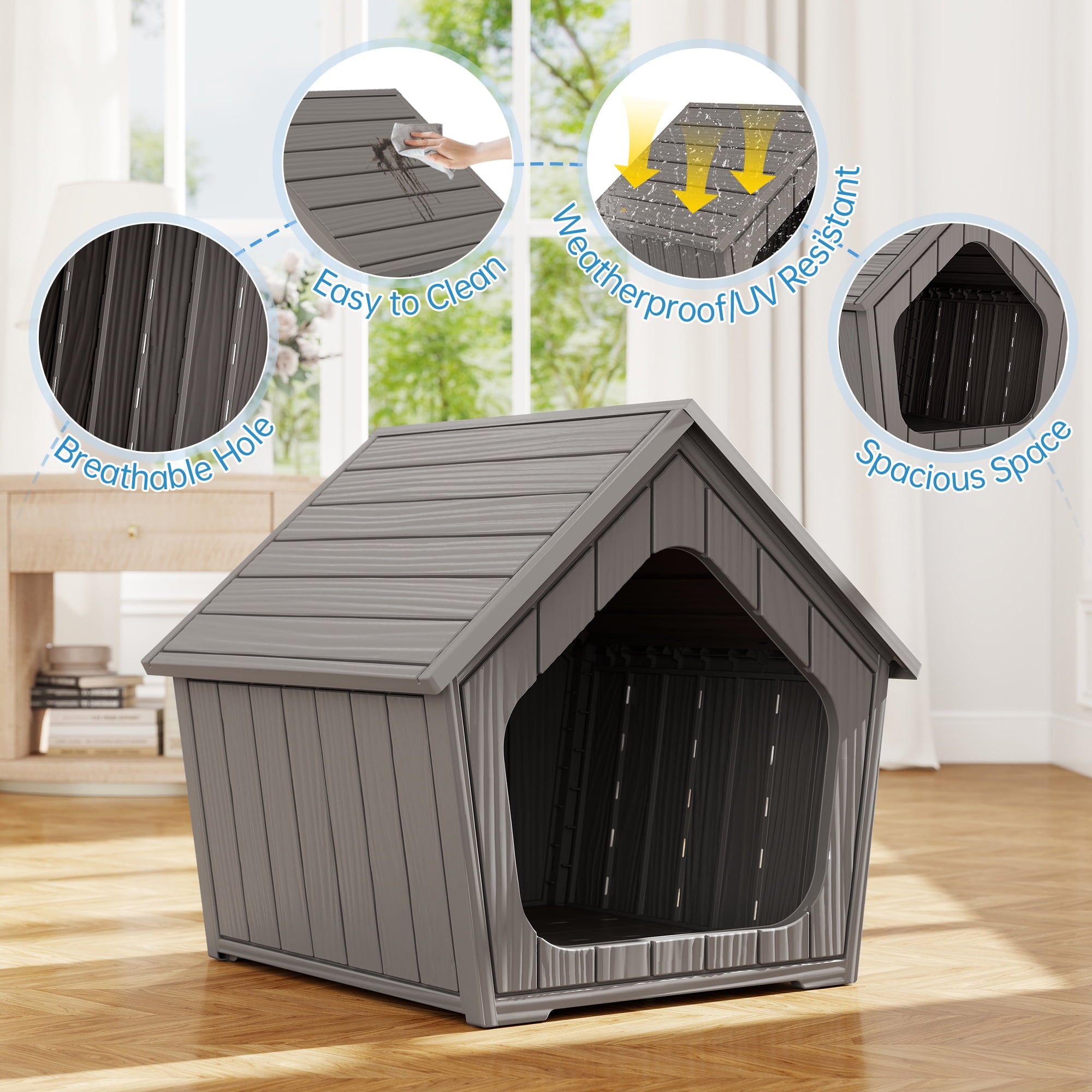 Bifanuo Weatherproof Outdoor Cat House - Insulated Resin Shelter for Indoor &amp; Feral Cats