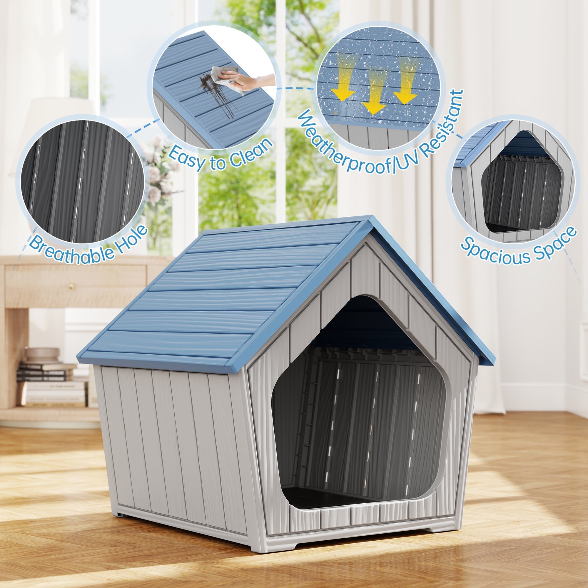 Bifanuo Weatherproof Outdoor Cat House - Insulated Resin Shelter for Indoor &amp; Feral Cats