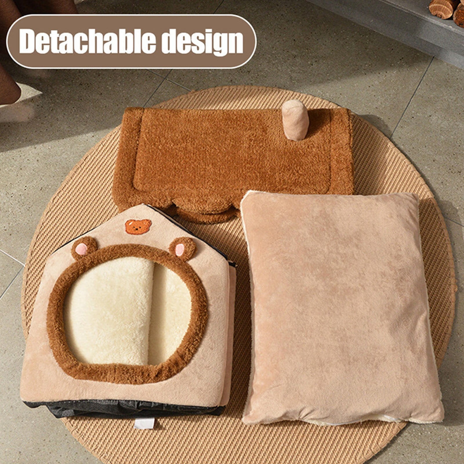 100Fens Dog House Indoor Foldable Soft Kennel Bed Warm Cats House Puppy Cave With Cushion For Small Medium Large Dogs Cats