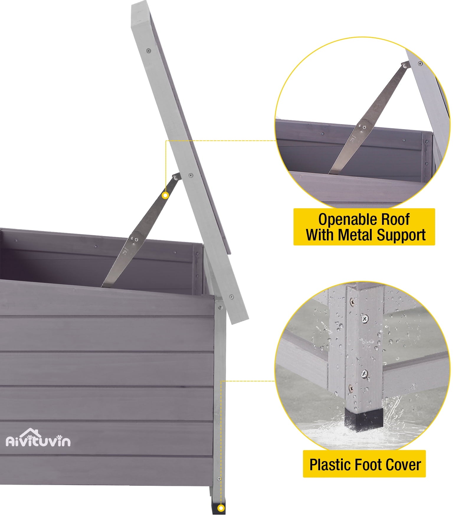 Aivituvin Cat House for Outdoor Cats Insulated Feral Kitty Shelter with Warm Liner for Winter Waterproof Rabbit Hutch for Bunnies,Cats