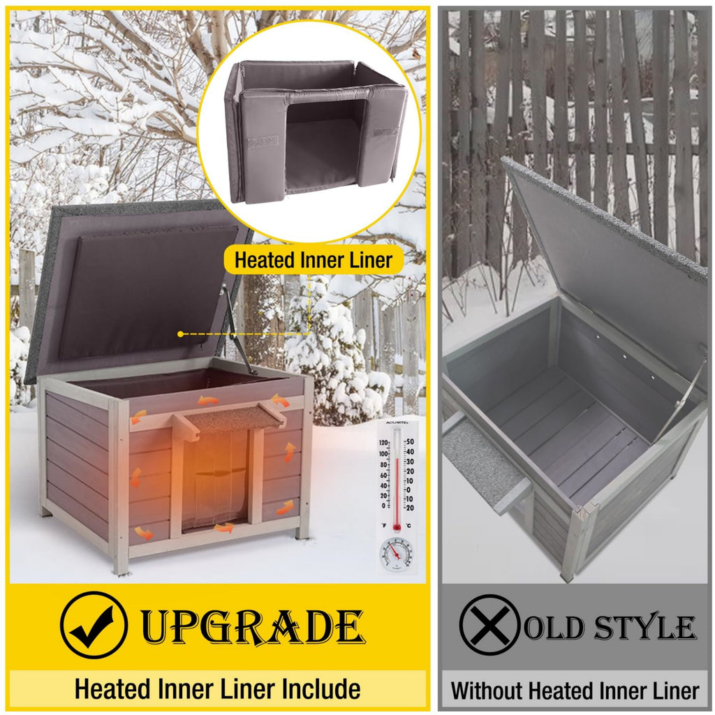 Aivituvin Cat House for Outdoor Cats Insulated Feral Kitty Shelter with Warm Liner for Winter Waterproof Rabbit Hutch for Bunnies,Cats