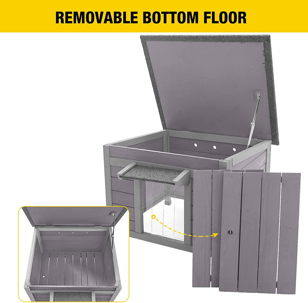 Aivituvin Cat House for Outdoor Cats Insulated Feral Kitty Shelter with Warm Liner for Winter Waterproof Rabbit Hutch for Bunnies,Cats