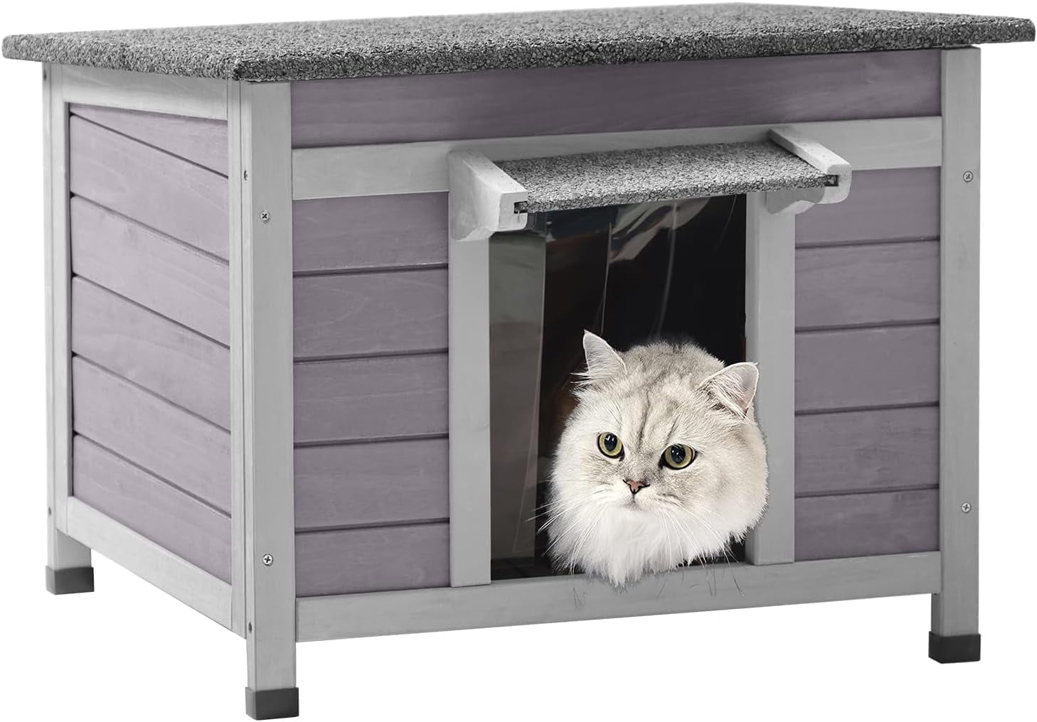 Aivituvin Outdoor Insulated Cat House, Cat Shelter with Insulated Liner, Winter Cat Shelter Outdoor