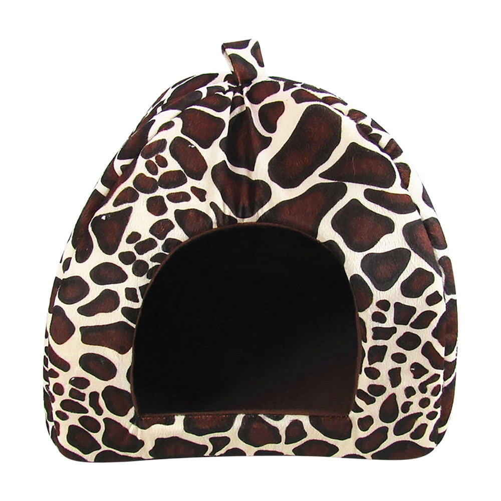 CHGBMOK Cute Strawberry Cat House Indoors Winter Warm Pet Dog Bed Foldable Fleece Warm Yurt