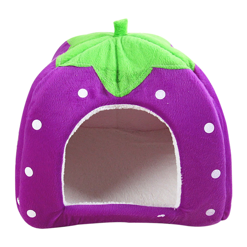 Cat House for Outdoor Cats, Winter Indoor House House Padded House Folding Yurt Strawberry Tent