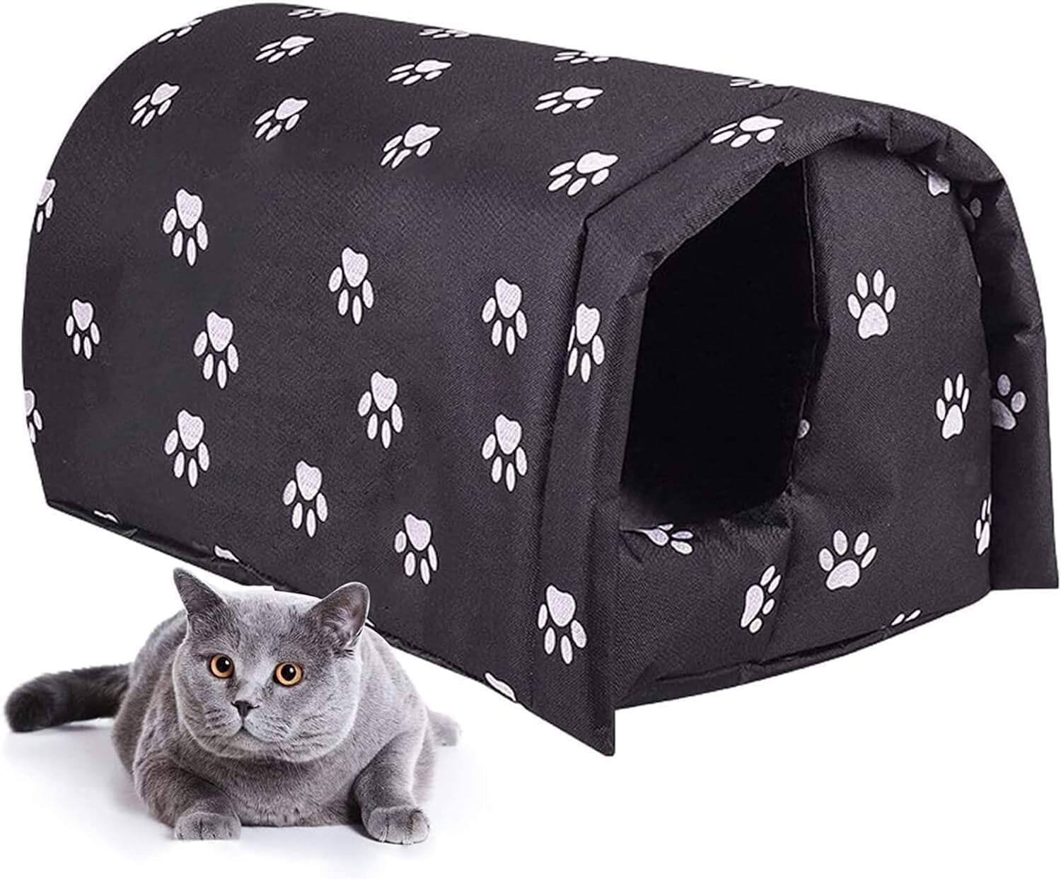 Feral Cat House Outdoor,Stray Warm Cats Shelter Weatherproof Outside Cat House Indoor Foldable,Outdoor Cat House for Winter Outside