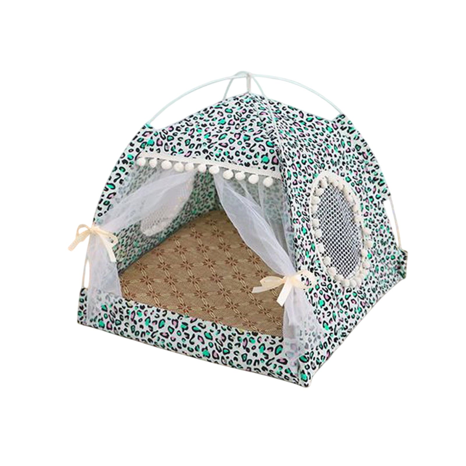 Lilixerw Cat House for Indoor Cats - Large Cat Cave for Pet Cat House with Fluffy Ball Hanging and Scratch Pad,14.1 x 14.1 x 14.5 inch