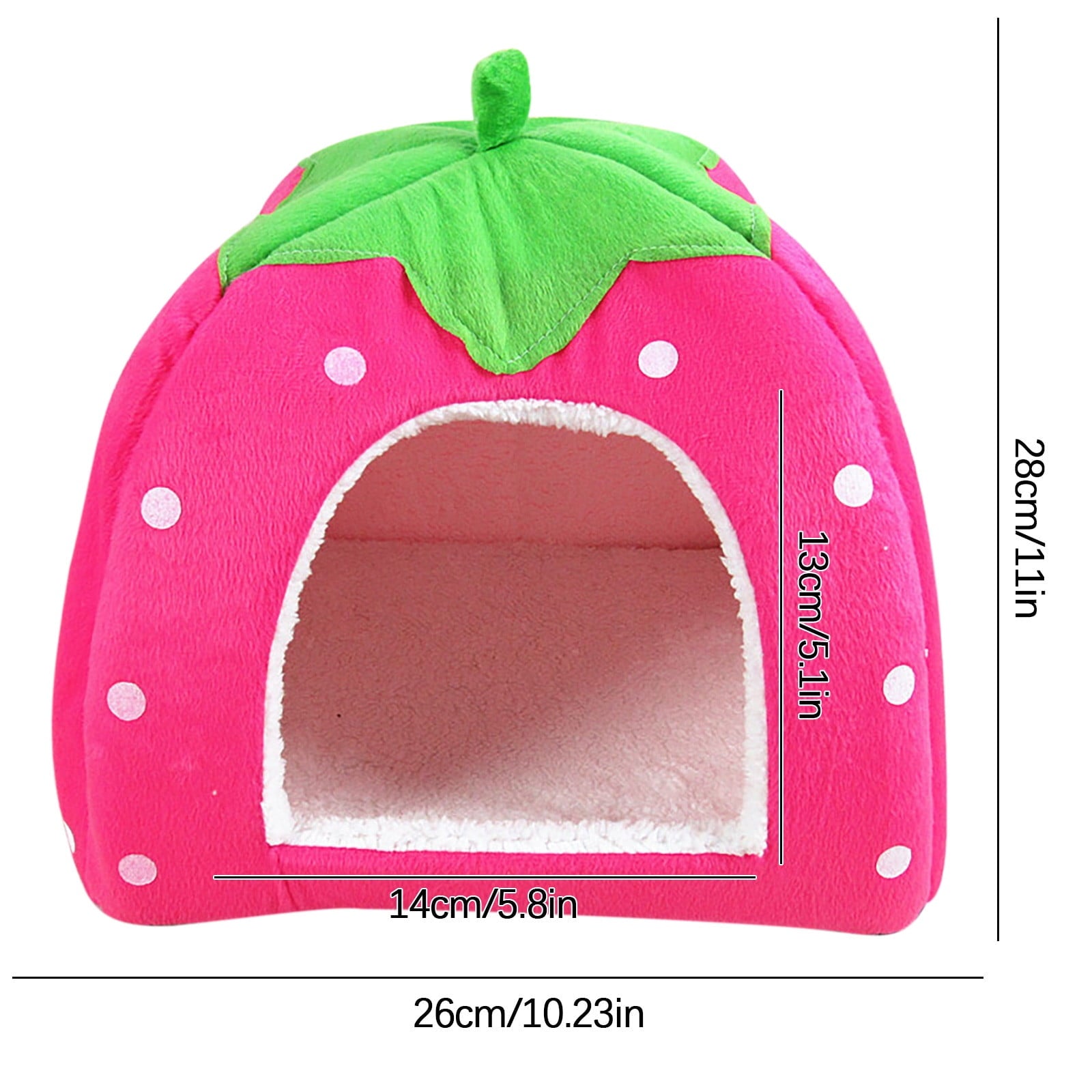 Cat House for Outdoor Cats, Winter Indoor House House Padded House Folding Yurt Strawberry Tent