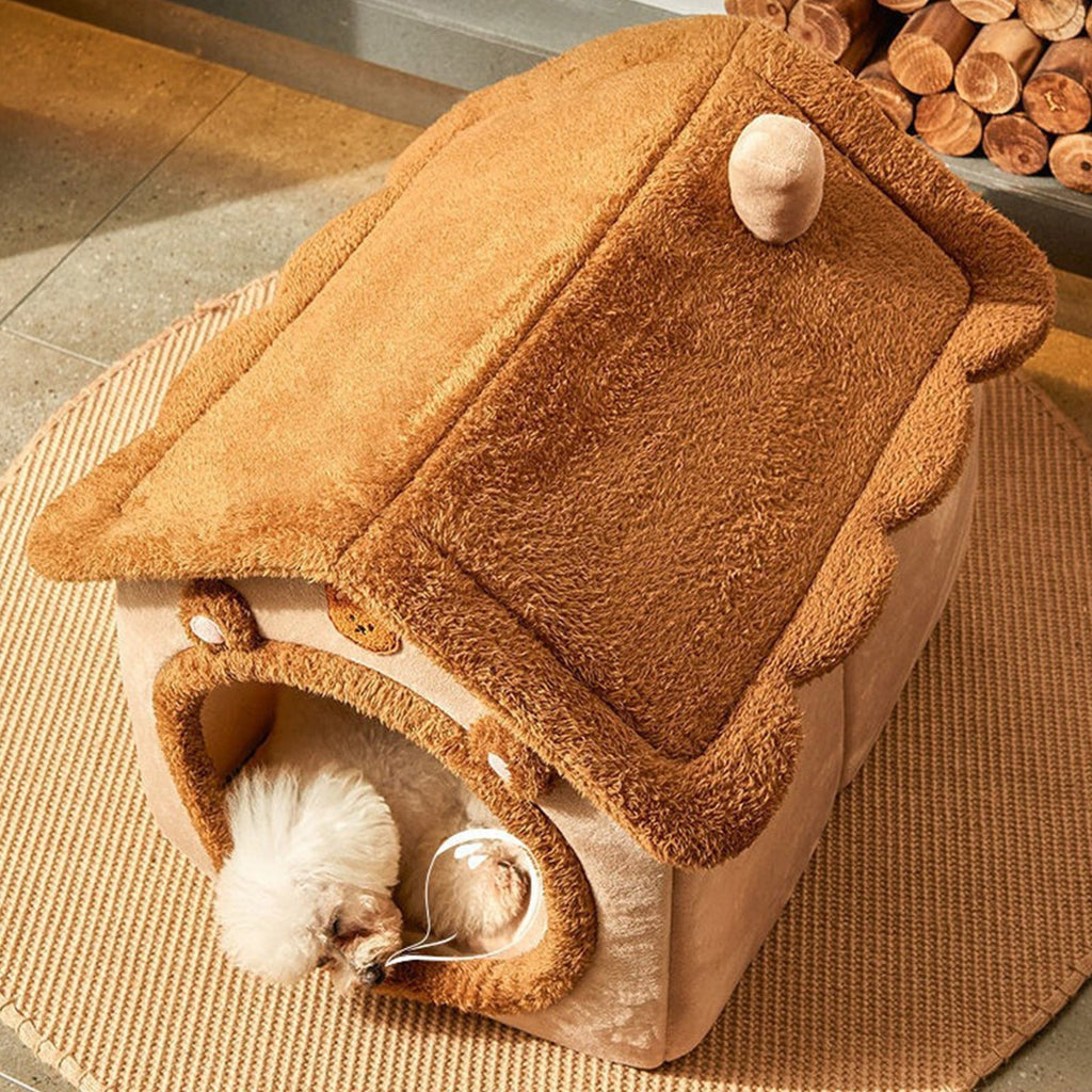 100Fens Dog House Indoor Foldable Soft Kennel Bed Warm Cats House Puppy Cave With Cushion For Small Medium Large Dogs Cats