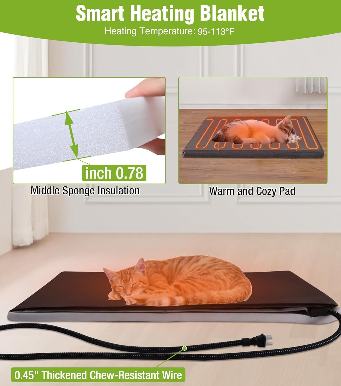 Aivituvin Heated Cat House for Outside, 2-Tier Insulated Cat House with Heating Pad, Oversized Weatherproof Feral Cat Shelter for 2-4 Cats