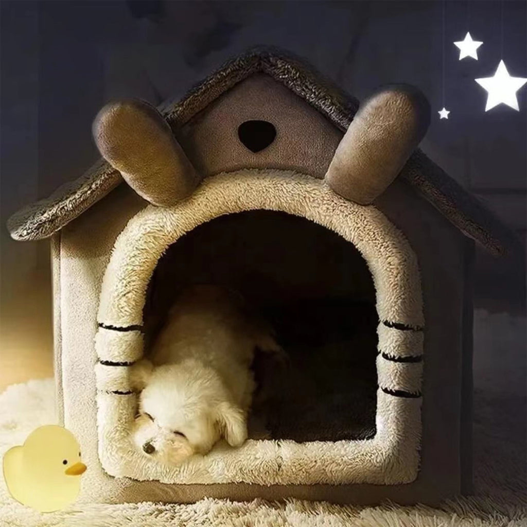 100Fens Dog House Indoor Foldable Soft Kennel Bed Warm Cats House Puppy Cave With Cushion For Small Medium Large Dogs Cats