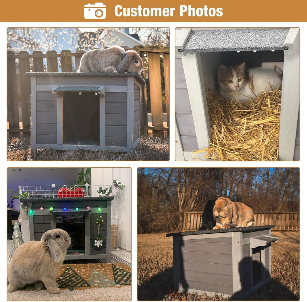 Aivituvin Outdoor Insulated Cat House, Cat Shelter with Insulated Liner, Winter Cat Shelter Outdoor