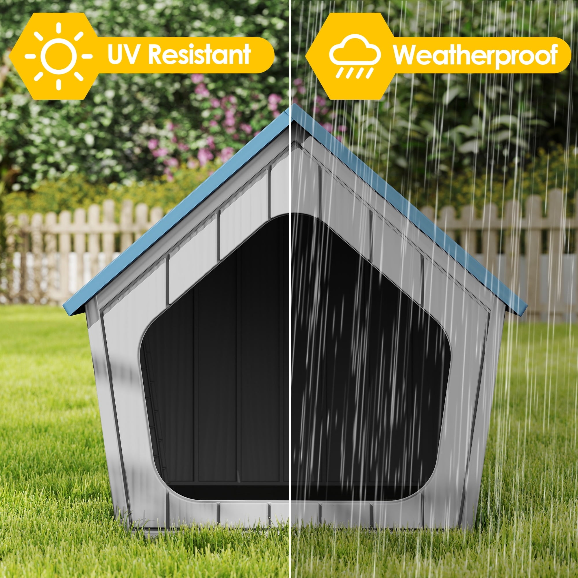 Bifanuo Weatherproof Outdoor Cat House - Insulated Resin Shelter for Indoor &amp; Feral Cats