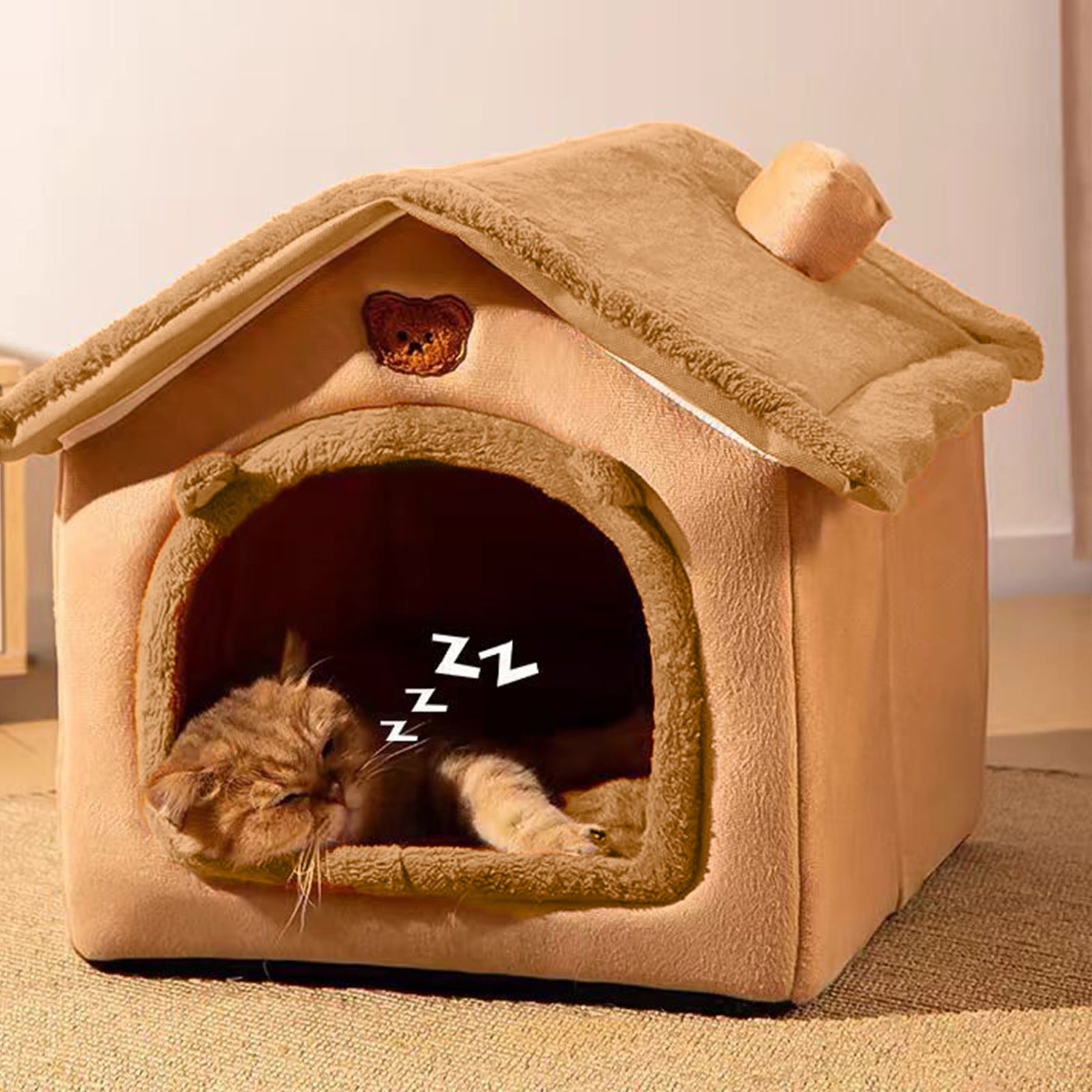100Fens Dog House Indoor Foldable Soft Kennel Bed Warm Cats House Puppy Cave With Cushion For Small Medium Large Dogs Cats